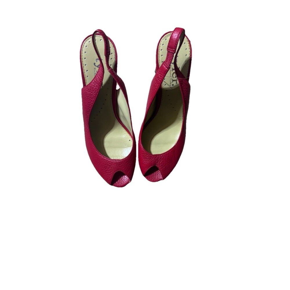 Richard Taylor Slingback Red Shoes Leather Size 7.5M